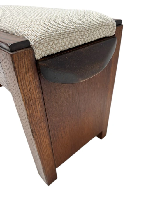 Art Deco Modernist Stool with De Ploeg fabric, 1920s